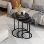 Hanah Home Gloria Juego de Mesas Nido Negro (3 Piezas)